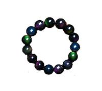 KRXSOBNV, Natural Obsidian Men's Bracelet Crystal Rainbow Eye Bangle,Obsidian bracelet