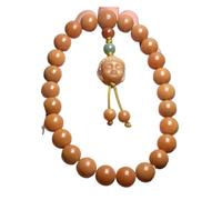 KRXSOBNV, Natural Weathered Bodhi Hand-Hold Rosary Delicate Buddha Prayer Beads with Buddha Head for Meditate,Bodhi Bracelet