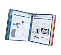 KRXSOBNV, Wall Mount Reference and Display System, Wall-Mounted Page Flip Folder, 10 Double-Sided Panels, A4 Loose-Leaf Transparent Stand ,Document Holders(Multi Coloured)