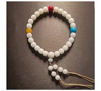 KRXSOBNV, White Jade Bodhi Root Beaded Bracelet Handmade Tassel Hand-Held Buddha Bead Formeditation Prayer (Color : I) (Color : G), Rosary Bracelets(F)