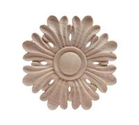 KRXSOBNV, Wood Carved Mouldings, Woodcraft Crafts Carved Retro Large Long Rubber Wood Furniture Home Decoration Cabinet Applique,Wooden Decals(23 * 23cm)