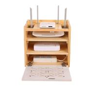 KRXSOBNV, Wooden Cable Tidy Box Home Wire Management Storage Box Storage Wires Keeper Holder with Hydraulic Hinge and Handle,WiFi Organiser