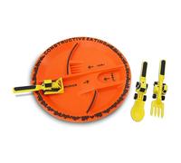 kryc Bulldozer Excavator Shovel Toddler Plates Tableware Dining Set Baby Dishes Durable 3pcs Children's Cutlery Three Sets