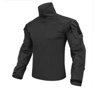 KRYDEX GEAR Combat Shirt G3 Tactical Shirt with Elbow Pads Rapid Assault Long Sleeve Shir (Black,L)