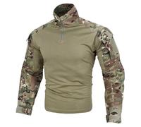 KRYDEX GEAR Combat Shirt G3 Tactical Shirt with Elbow Pads Rapid Assault Long Sleeve Shir (MC,XXL)
