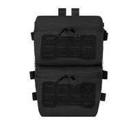 KRYDEX GEAR Tactical Back Panel Double Pouch Assault Zip On Modular Backpack for V5 Vest (Black)