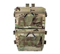 KRYDEX GEAR Tactical Back Panel Double Pouch Assault Zip On Modular Backpack for V5 Vest (MC)