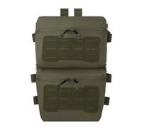 KRYDEX GEAR Tactical Back Panel Double Pouch Assault Zip On Modular Backpack for V5 Vest (Ranger Green)