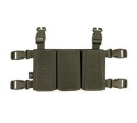 KRYDEX GEAR Tactical Triple Magazine Pouch, Placard .223 5.56 Mag Pouch Panel with Insert Holder (Ranger Green)
