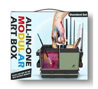 KRYDRUFI Portable All-in-One Modular Painting Station with Paint Brush Cleaner and Holders,Wet Paint Palette Tray with Lid for Miniature Painting and Acrylic Paints（Standard Set）