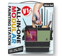 KRYDRUFI V1 2.0 Ultra Set Portable Modular Miniature Painting Station | All-in-One,Miniature painting kit,Painting supplies,Wet Palette,Paint Brush Cleaner and holders