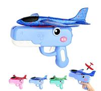 Kryilut Cute Dinosaur Airplane Launcher Toy -Boxed Version, Foam Glider Airplane Launcher Toy, Outdoor Flying Catapult Toy, Easy To Launch Foam Aircraft, Fun Birthday Gifts, Party Favors (Blue-1pc)