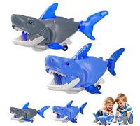 Kryilut Light Up Shark Smart Sensory Explorer, Electric Glowing Swivel Shark, Joint Wobble Motion Robo Fish, Bump and Go Moving Swivel Sharks, LED Lights & Audio, for Interactive Gift (Blue+Grey)