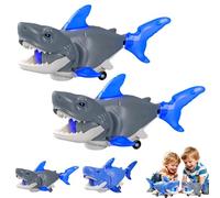Kryilut Light Up Shark Smart Sensory Explorer, Electric Glowing Swivel Shark, Joint Wobble Motion Robo Fish, Bump and Go Moving Swivel Sharks, LED Lights & Audio, for Interactive Gift (Grey-2pcs)