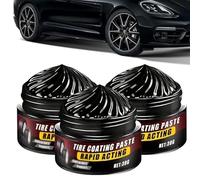 Kryilut Premium Tire Coating & Trim Restorer, Tire Coating Paste, Car Tire & Plastic Trim Renewal Paste Restores Shine, Bring Back The Original Deep Black Shine To Rubber And Plastic (3pcs)