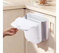 Kryndle Food Waste Bin, 14L Kitchen Compost Bin with Lid, Collapsible Hanging Trash Can for Under Sink, Camping and Motorhome（White）