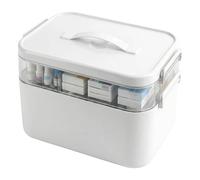 Kryndle Medicine Storage Box, 2 Layer Medicine Box with Compartments