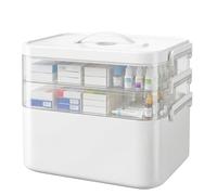 Kryndle Medicine Storage Box, 3 Layer Medicine Box with Compartments