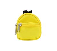 Kryoflare 1/6 Scale Mini Doll Zipper Backpack, Reptile Apparel AccessoriesAdjustable Shoulder Straps, Pockets and Keychain， Mini House Backpack Miniatures School Bags Toy Photography Props (Yellow)