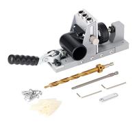 Kryonix Pocket Hole Jig Kit for Woodworking, Adjustable Pocket Screw Jig with One-Side Clamping & Drilling, Dust Port, Bench Mount, for DIY Furniture Building Cabinet Making