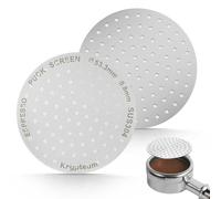 KRYPTEUM Espresso Puck Screen 54mm, 2PCS Espresso Coffee Filter for 53.35mm/54mm Portafilter Baskets, 0.8mm Thickness, Reusable 304 Espresso Filter for Sage Breville Portafilter Accessories