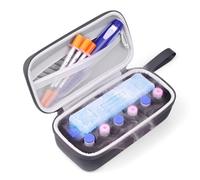 Krypthos 6 Slots Insulin Fridge Holder Storage Case, Portable Insulin Cooler Vial Protector Bag for 1ml 3ml 5ml 10ml Vials with Ice Pack, Diabetes Insulin Carrying Travel Case-6 Adjustable Slots