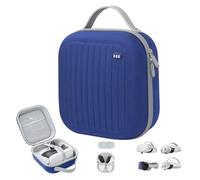 Krypthos Hard Carrying Case Compatible with Meta Quest 3S/Quest 3/Quest 2/Vision Pro, Portable VR Gaming Headset and Touch Controllers Case with Lens Protector, Suit for Travel and Home Storage (Blue)