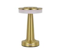 Krypton Rechargeable Table Lamp | Cordless, Portable Metal Table Lamp with Touch Sensor 3 Stepless Dimming, Nightstand Desk Lamp | Rechargeable Battery up to 2 Hours | Type C Charging | Gold