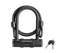 Kryptonite Bike U-Lock with Braided Steel Cable, High Security Anti-Theft Bicycle U Lock, 12mm Shackle and 8mm x4ft Length Security Cable with Keys for Scooter Road Mountain Bikes