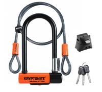 Kryptonite Evolution Mini-7 Bike U-Lock with Cable, Heavy Duty Anti-Theft Bicycle U Lock, 13mm Shackle and 10mm x4ft Length Security Cable with Mount