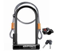 Kryptonite Keeper Bike U-Lock Standard with Braided Steel Cable,