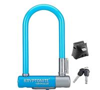 Kryptonite Kryptolok Mini-7 Bike U-Lock, Heavy Duty Anti-Theft Bicycle U Lock, 12.7mm Shackle with Mounting Bracket and Keys, High Security Lock for Bicycles Scooters, Light Blue