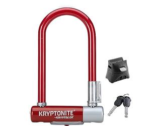 Kryptonite Kryptolok Mini-7 Bike U-Lock, Heavy Duty Anti-Theft Bicycle U Lock, 12.7mm Shackle with Mounting Bracket and Keys, High Security Lock for Bicycles Scooters