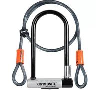 Kryptonite Kryptolok Standard Bike U-Lock with Cable, Heavy Duty Anti-Theft Bicycle U Lock, 12.7mm Shackle and 10mm x 4ft Length Security Cable with Mounting Bracket and Keys