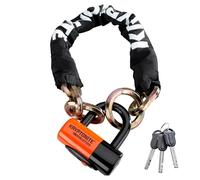 Kryptonite New York 1275 Cinch Ring Bike Chain Lock, 2.5 Feet Long Heavy Duty Anti-Theft Sold Secure Gold Bicycle Chain Lock with Evolution Disc Lock and Keys E-Bike, Motorcycle, Scooter