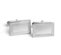 Krysaliis Sterling Silver Edgy Rectangular Cufflinks - Handcrafted 925 Sterling Silver Men’s Accessory, Custom Engravable Cufflinks, Luxury Groomsmen Gift for Formal & Everyday Elegance