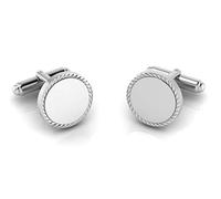 Krysaliis Sterling Silver Rope Round Cufflink for Men - Luxury Men's Cuff Links With Elegant Gift Box - Crafted With .925 Sterling Silver - Suitable for All Occasions
