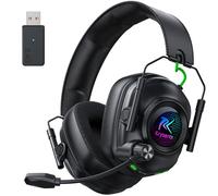 Krysenix Wireless Gaming Headset for PS5, PS4, PC, Switch, Mac, 2.4 GHz Wireless & Bluetooth 5.4 Gaming Headphones with Mic Noise Canceling, Foldable, 50mm Drivers, Stereo Sound, 40H Battery