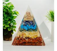 Krystalglobe 7 Chakra Orgone Pyramid, Crystal Gifts Orgone SBB Coil Quartz Crystal Stones Healing Reiki for Positive Energy Orgonite Pyramid Home Gifts, Crystal Pyramid, Generator Pyramid
