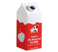 KRYSTHIA Cute Ceramic Vase, Funky Decorative Flower Vase for Fresh & Dried Bouquets, Modern Farmhouse Home Decor for Living Room, Bookshelf, Bedroom & Dining Table(Milk Carton)