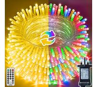 KRYVTHOS 900 Led String Lights Outdoor Indoor, Christams String Lights Waterproof 8 Modes & Timer, Fairy Lights Plug in for Bedroom, Weeding, Patio, Party, Holiday,Christmas Decor(Warm+ Multicolor)