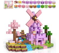 Kryzomat Magnetic Blocks 100PCS, Magnetic Building Blocks for Kids 3+, Pink Castle Toy Sets for Girls, Gift for Birthday Christmas