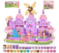 Kryzomat Magnetic Blocks 200 PCS, Magnet Blocks Pink Castle for Girls