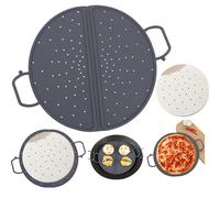 Krzaw 2-in-1 Foldable Silicone Steamer Rack & Splash Guard with 50 PCS Parchment Steam Papers (28cm) - Kitchen Bundle Dishwasher