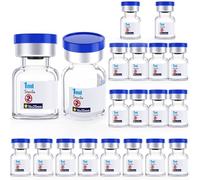 Ks-Tek 20pcs Sterile Empty Vial,Sample Vials with Self Healing Injection Port and Flip off Cover,Borosilicate Injection Glass bottle Individually Packing (Transparent, 1ml)