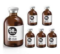 Ks-Tek Sterile Empty Vials with Self Healing Injection Port with Aluminum Plastic Cap Sterile Package 50ml Amber 6