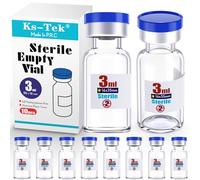 Ks-Tek Sterile Empty Vials with Self Healing Injection Port,with Flip Off Aluminum Cap,Sterile Package (3ml,10)