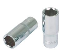 KS Tools 1/2 Inch Socket Flank-Drive 19 mm Hexagonal, Long Design, High Gloss, on Hanger