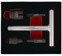 KS Tools 150.1020 Service Special Profile Set for Plastic Oil Drain Screws 1/4 Inch + 3/8 Inch 5 Pieces, Colour, Size