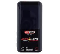 KS Tools 150.1765 Automatic Digital Multimeter with Test Probes Red/Black | Automatic identification of AC voltage/DC voltage/resistance, 3.5 inch colour LCD display, 700 mAh Li-ion battery